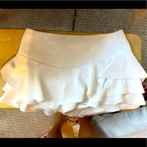 Zara White Ruffle Skort